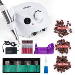 Nail Art Equipment 35000RPM Electric Nail Drill Machine Set Electric Manicure Machine Sets Accessory Pedicure Kit Ceramic Nail Drill Bit Nail Tools 230217