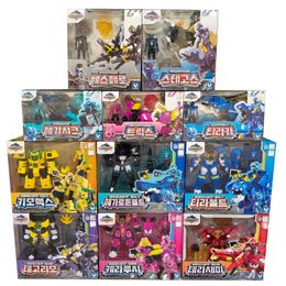 Action Toy Figures Transformation Robot Toys Mini Force Super Dino Power Action Figures Miniforce Dinosaur Children Gifts 230217