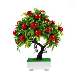 Decorative Flowers Mini Artificial Flower Fruit Tree Plant Pot Bonsai Living Room Offices Desktop Decor Ornament Garden Weddings Stages