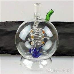 Roundness spiral faucet glass Wholesale Glass bongs Oil Burner Glass Water Pipes Oil Rigs Smoking Rigs