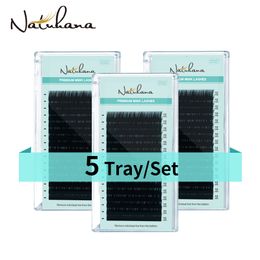 Makeup Tools NATUHANA Wholesale 5CasesLot Artificial Mink Eyelash Extension Set B C D Curl Silk Eye Lashes Individual False Mink Eye Lashes 230217