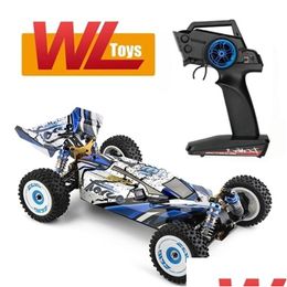 Electric/Rc Car Wltoys 124017/124016 V2 Brushless Motor Rtr 1/12 2.4G 4Wd 75Km/H Rc Vehicles Metal Chassis Off Road Hine Model 22021 Dhwff