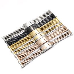 CARLYWET 19 20mm Watch Band Stainless Steel Hollow Curved End Solid Screw Links Jubilee Bracelet Loops For Datejust Watchbands223e