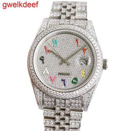 Wristwatches Luxury Custom Bling Iced Out Watches White Gold Plated Moiss anite Diamond Watchess 5A high quality replication Mechanical 2CTU MK88811