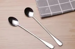 Quality Stainless Steel Long Handle Spoon Coffee Latte Ice Cream Soda Sundae Cocktail Scoop Free Shipping Wholesale