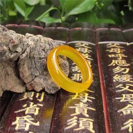 Cluster Rings Natural Kinds Of Male And Female Models Imperial Yellow Agate Jade Ring Finger Authentic Variety Thin Strips