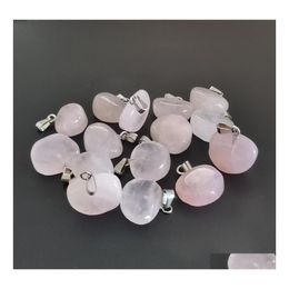 Charms Natural Crystal Rose Quartz Irregar Stone Fan Shape Pendant For Diy Earrings Necklace Jewellery Making Sport1 Drop Delivery Fin Dhzfu