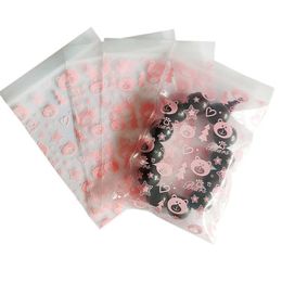Packing Bags Mylar Bag Pink Bear Print Plastic Small Cute Jewellery Earrings Proof Zipper Pouch
