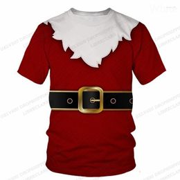 Men's T Shirts Santa Claus Shirt Men Women Fashion T-shirts Kids Hip Hop Tops Tees Merry Christmas 3d Print T-shirt Children Tshirt Boys