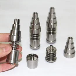 Smoking pipes Universal 6 In 1 Titanium nails 10 14 18mm Female And Male Domeless Nail Carb Cap Quartz Banger nails