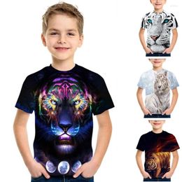 Men's T Shirts Summer Fashion Animal Tiger 3D Printing T-Shirt Boy Cool Short Sleeve Top