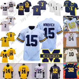 Michigan Football Jerseys Football Jerseys Wolverines Football Jersey NCAA College Glasgow Karan Higdon Chris Evans Tru Wilson Peoples-Jones