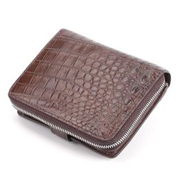 Wallets Classical Designer Exotic Genuine Crocodile Skin Alligator Leather Men's Black Card Holder Wallet Male Large Coin Purse