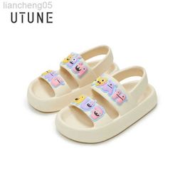 Slipper UTUNE Cute Sandals Slippers For Child Soft Boys and Girls Outside Shoes Thick Sole Toddler Garden Shoes DIY Patch Summer Pantufa W0217