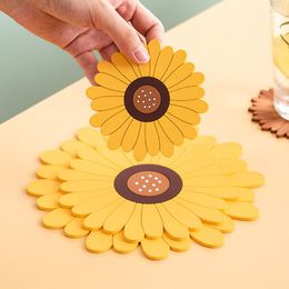 Table Mats Sunflower Dining Mat Placemat Pad Heat Resistant Bowls Coffee Cups Napkins For Home Kitchen Decor