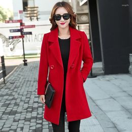 Women's Jackets 2023 Autumn And Winter Ladies Fashion Large Size Was Thin Woollen Coat