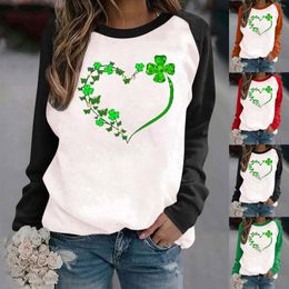 Women's Blouses Leaf Print St. Patrick's Day Streetwear Women Y2k Harajuku Tops For Work Business Casual Roupa