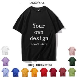 Men's T-Shirts Custom T-Shirt 100% Cotton Quality Fashion Women/Men Top Tee DIY Your Own Design Brand Print Clothes Souvenir Team Clothing 230217