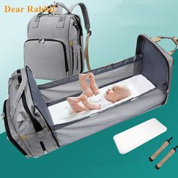 Diaper Bags Diaper Moms Backpack Multifunctional Baby Bed Maternity Nursing Handbag Stroller Bag Nappy Large Capacity Mummy 230217