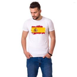 Men's T Shirts BLWHSA Spain National Flag For Men Fashion Short Sleeve Nostalgic Fans Summer Games Cheer T-shirts