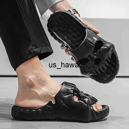 Slippers Slippers Warrior Men For Home Chic Indoor Outdoor Shoes Non-slip Comfortable Skull Retro Trend Beach Sandals 0217V23