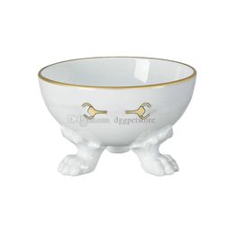 Designer Cat Bowls,Cat Bowl Anti Vomiting, Raised Cat Water Bowls,Ceramic Pet Food Bowl for Flat Faced Cats, Small Dogs, Protect Pet's Spine, Dishwasher Safe J10