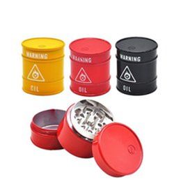 Oil drum shape metal manual smoke grinder metal three-layer smoke grinder