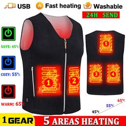 Men's Vests Men's winter Smart Heated vest USB Electric Heating Vest Women's heating jacket Outdoor trekking Thermal Warm Jacket heated 230217