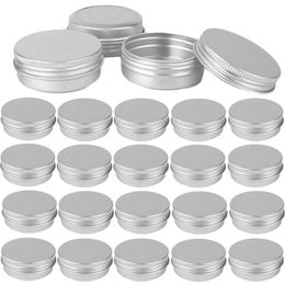 15g Empty Silver Aluminum Tins Cans Travel Lip Gloss Balm Containers Cosmetic Tea Candle Spice Jar