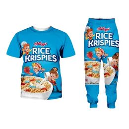 New Fashion Women/Mens Candy Snack Bag Chocolate Sauce Funny 3d Print T-Shirt / Jogger Pants Casusal Tracksuit Sets