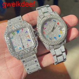 Wristwatches Luxury Custom Bling Iced Out Watches White Gold Plated Moiss anite Diamond Watchess 5A high quality replication Mechanical 36JO G345