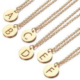 Pendant Necklaces Meetvii Stainless Steel Gold Letter Necklace For Women Long 26 Name Initial Couple Gift
