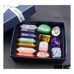 Stone 7 Chakra Set Reiki Natural Crystal Stones Polishing Rock Quartz Yoga Energy Bead Healing Decoratio Vipjewel Drop Delivery Jewel Dhkbc