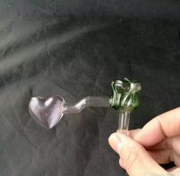 Rose peach heart pan Wholesale Glass bongs Oil Burner Glass Water Pipes Oil Rigs Smoking Rigs