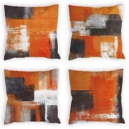 Pillow /Decorative Orange Black And White Three-color Linen Pillowcase Sofa Cover Home Decoration Can Be Customised For You 4