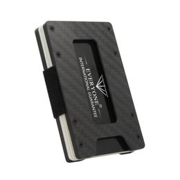 Carbon Fiber Credit Card Business ID Holder 2019 New Version RFID Blocking Anti Scan Metal Wallet Money Cash Clip311z