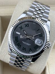 Diver Sport Wristwatch DateJust 41mm Wimbledon Fluted Stainless Steel Mens Watch Jubilee 126334 Men's Automatic Watch