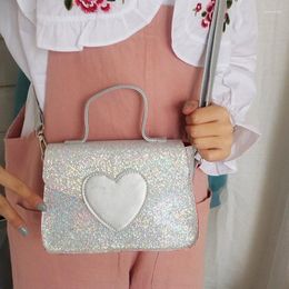 Bolsas de noite Moda Sweet Heart Silver Red Envelope Bag Small Messenger Crossbody for Girls