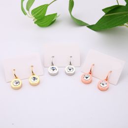 Charm pendant crystal jewelries diamond small designer earrings fashionable trendy plated gold pink hook jewlery designer for women earring E23