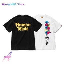 wangcai01 Men's T-Shirts Human Made T-shirts Men Women's Oversized Tee Cartoon Bat Printed Short-seved Slub Cotton Tops Tee Harajuku 0217H23