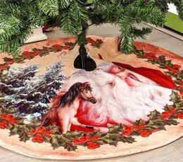 Christmas Decorations 120cm(47") Tree Skirts Vintage Santa Aprons Carpet Base Floor Mat Cover XMAS Party Year Decoration