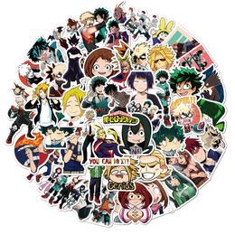 50Pcs anime My Hero Academia stickers deku All Might Bakugou Katsuki Graffiti Kids Toy Skateboard car Motorcycle Bicycle Sticker Decals Wholesale