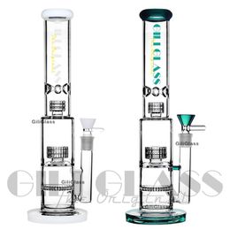 Honeycomb Bongs Glass Bong 3 Layers Perc Water Pipe Double Matrix percolator Glass Pipes Hady Oil Rigs With Ash catcher Quartz Banger