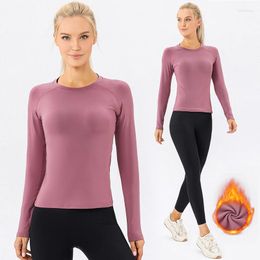 Active Shirts Winter Thermal Shirt Women Fleece Sport Zip-Up Running Yoga Top Jacket Training Compression Gym Sportswear