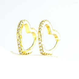 Hoop Earrings Love Zircon Cuff With Cubic Suitable For Women And Girls Heart-shaped Jewellery