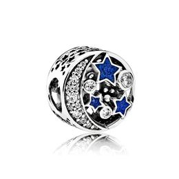 925 Sterling Silver Sparkling Night Sky Charm for Pandora Jewellery Snake Chain Bracelet Necklace DIY Making Accessories designer Charms Set with Original Box