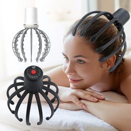 Head Massager Electric Head Massager for Head Therapeutic Pain Relief 3D Stimulation Vibration Acupoint Relax Claw Scalp Massager Rechargeable 230217