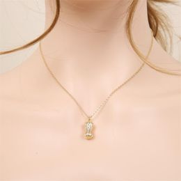 Pendant Necklaces WeSparking EMO 14K Gold Plated Peanut Necklace Clavicle Chain For Women Year Trend Impact Fashion Jewellery
