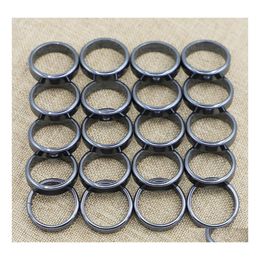 Band Rings 6Mm Natural Stone Hematite Flat Arc Black Gallstone Couple Nonmagnetic Aneis Health Care Radiation Protection Gif Vipjewe Dhgla