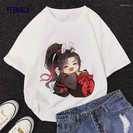 Women's T Shirts YESMOLA Cartoon Printed Round Neck Short Sleeve White Student Loose T-shirt Casual Funny Women's Shirt Summer Graphic